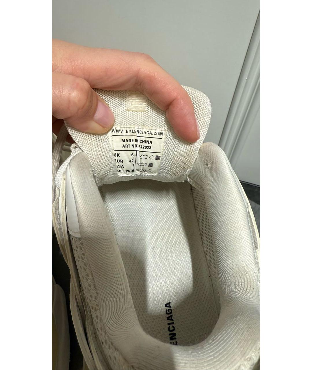 BALENCIAGA Белые кожаные кроссовки, фото 8