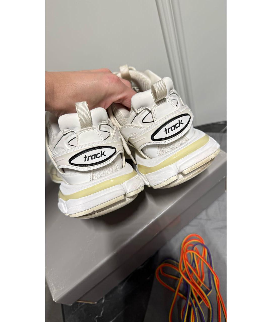 BALENCIAGA Белые кожаные кроссовки, фото 7