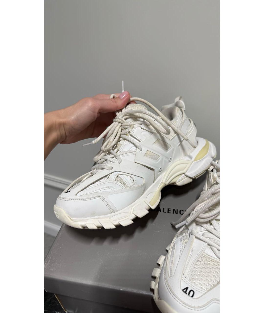 BALENCIAGA Белые кожаные кроссовки, фото 4