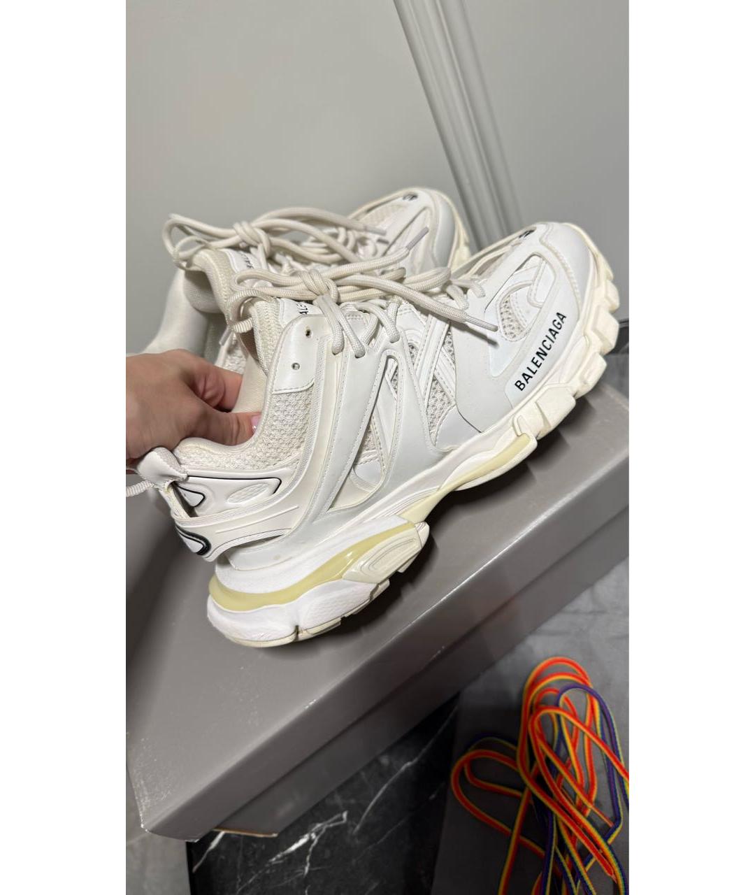 BALENCIAGA Белые кожаные кроссовки, фото 6