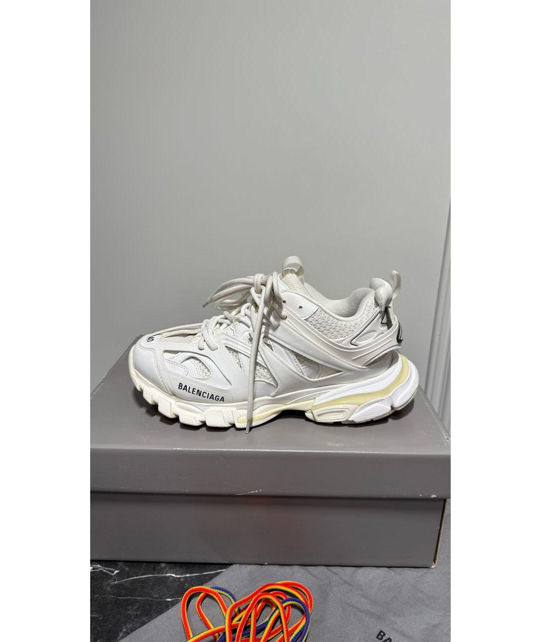 BALENCIAGA Белые кожаные кроссовки, фото 9