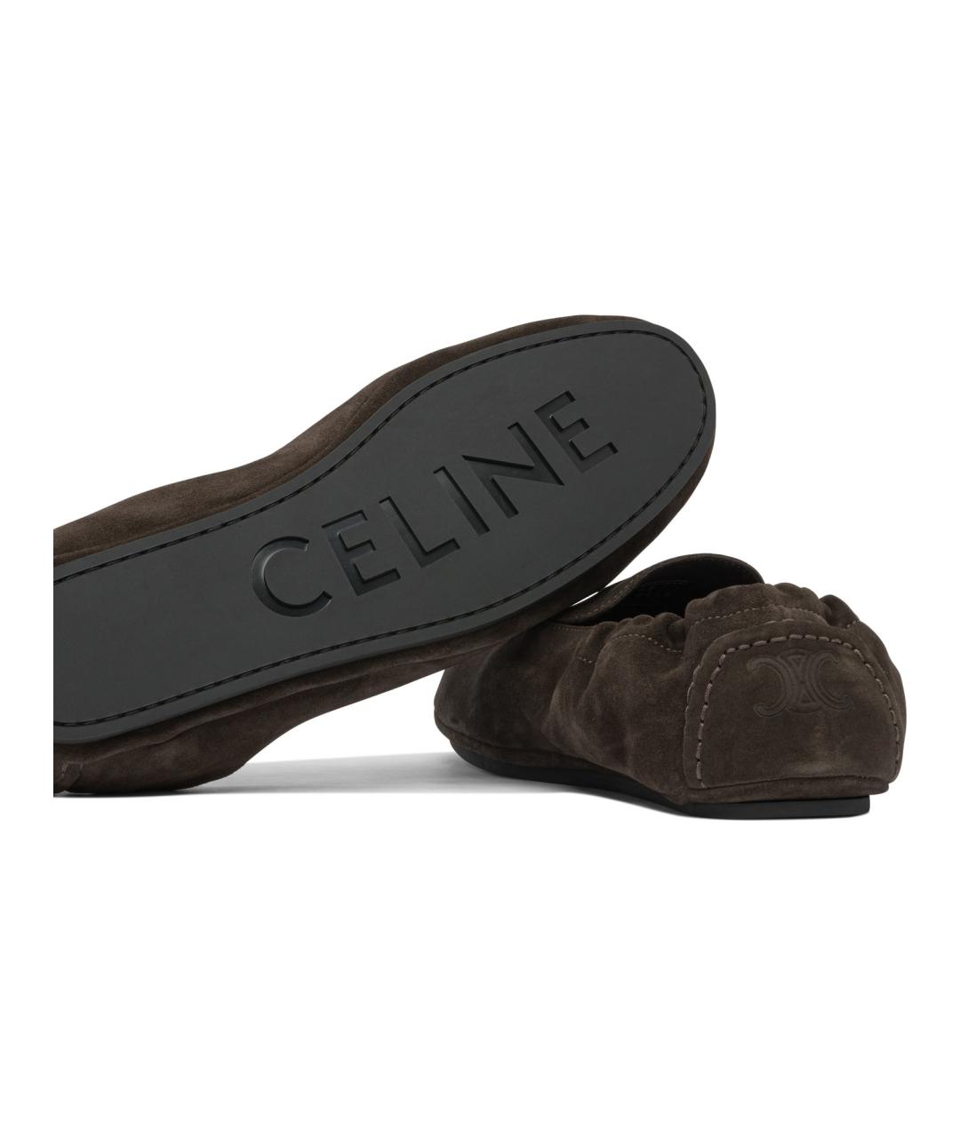 CELINE Коричневые замшевые лоферы, фото 5