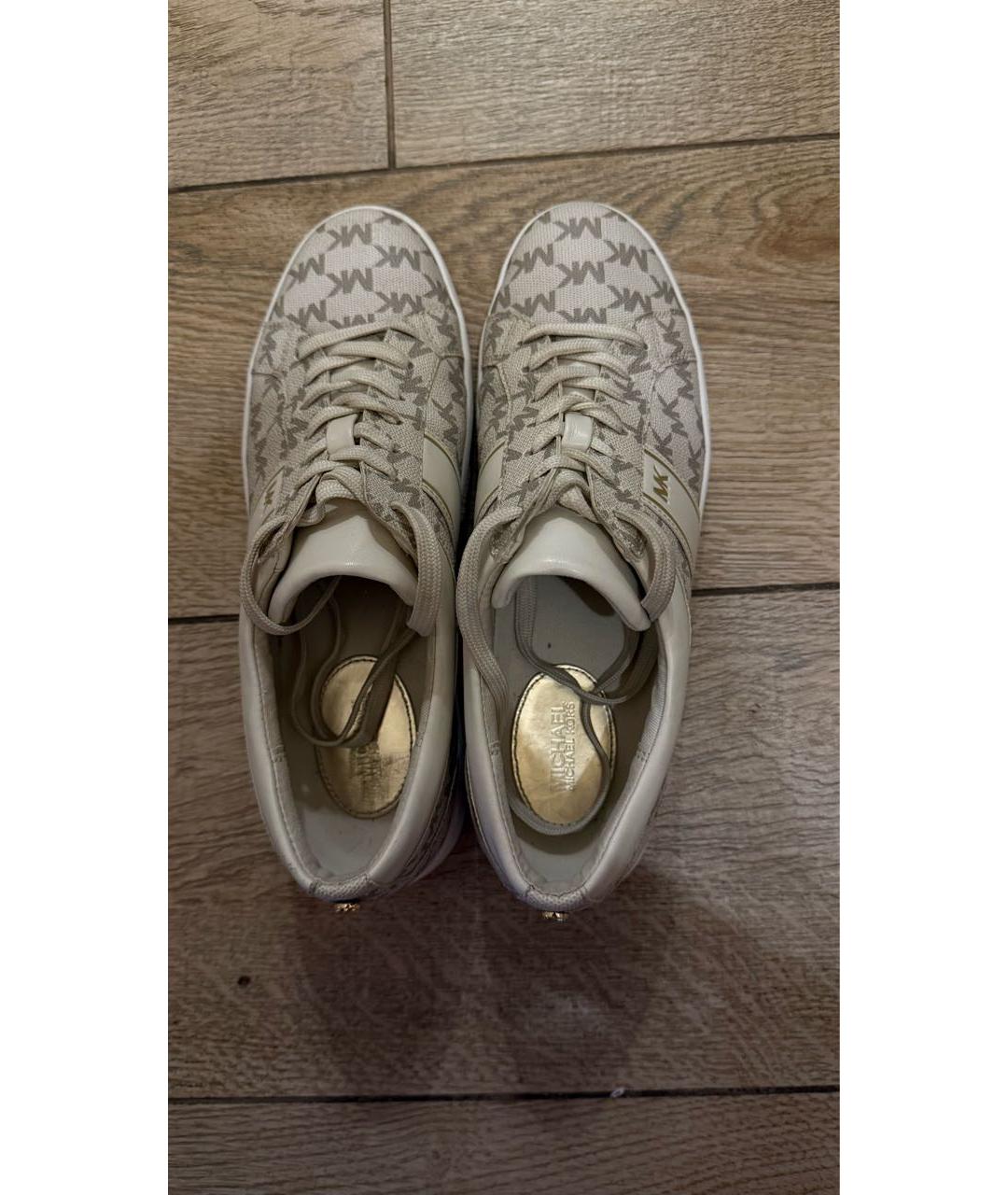 MICHAEL KORS Бежевые кеды из искусственной кожи, фото 3
