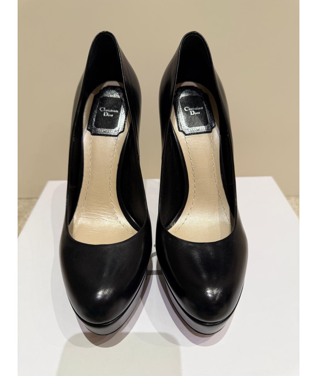 CHRISTIAN DIOR Черные кожаные туфли, фото 2