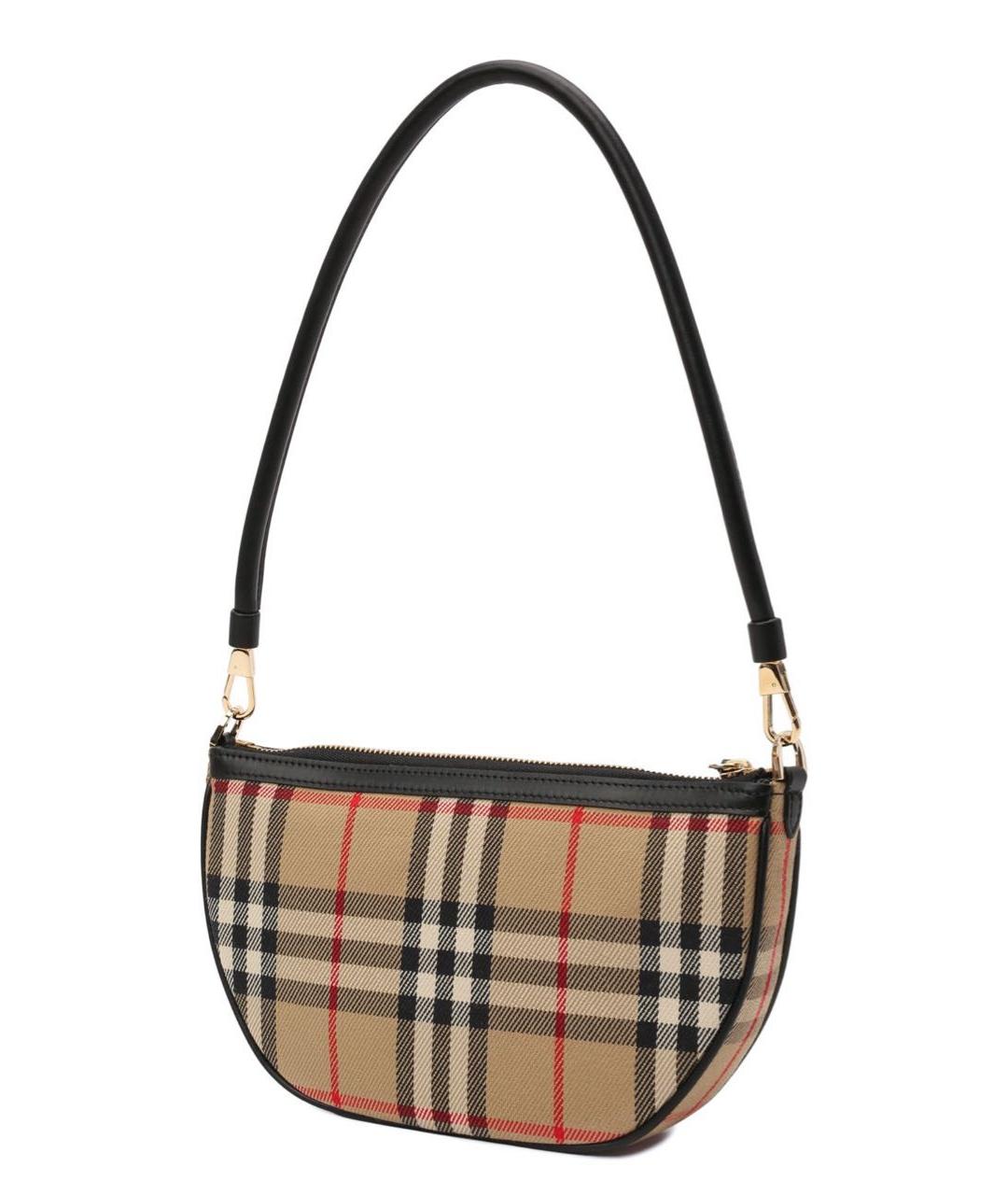 BURBERRY Бежевая тканевая сумка с короткими ручками, фото 2