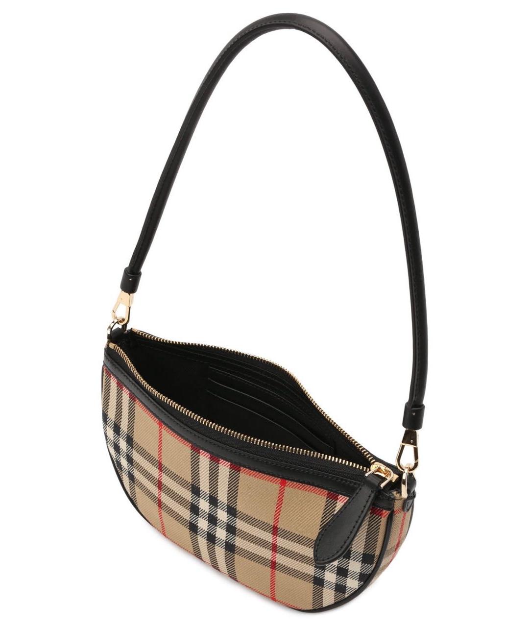 BURBERRY Бежевая тканевая сумка с короткими ручками, фото 3