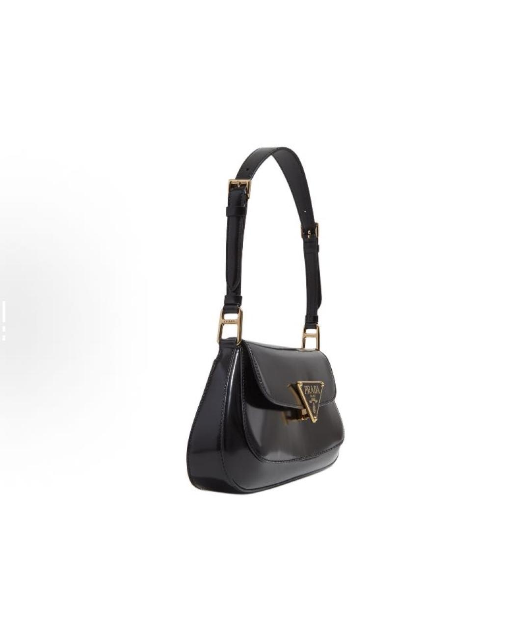 PRADA Черная сумка с короткими ручками из лакированной кожи, фото 2