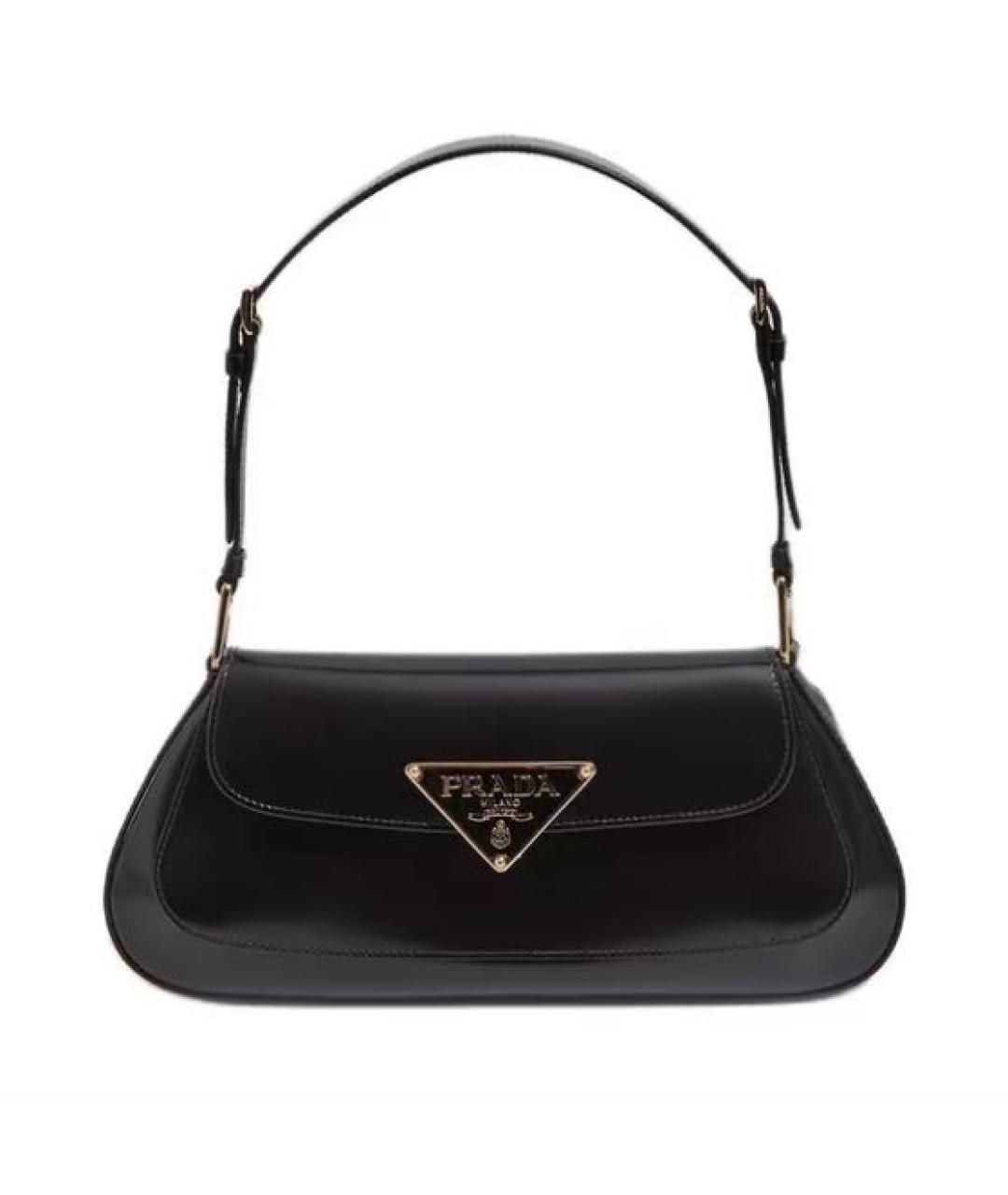 PRADA Черная сумка с короткими ручками из лакированной кожи, фото 5
