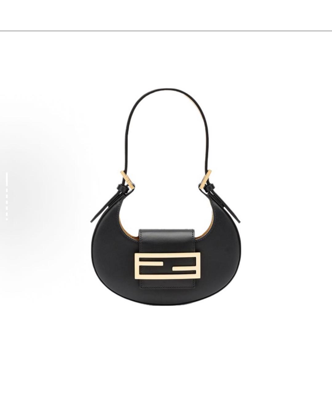 FENDI Черная кожаная сумка через плечо, фото 5