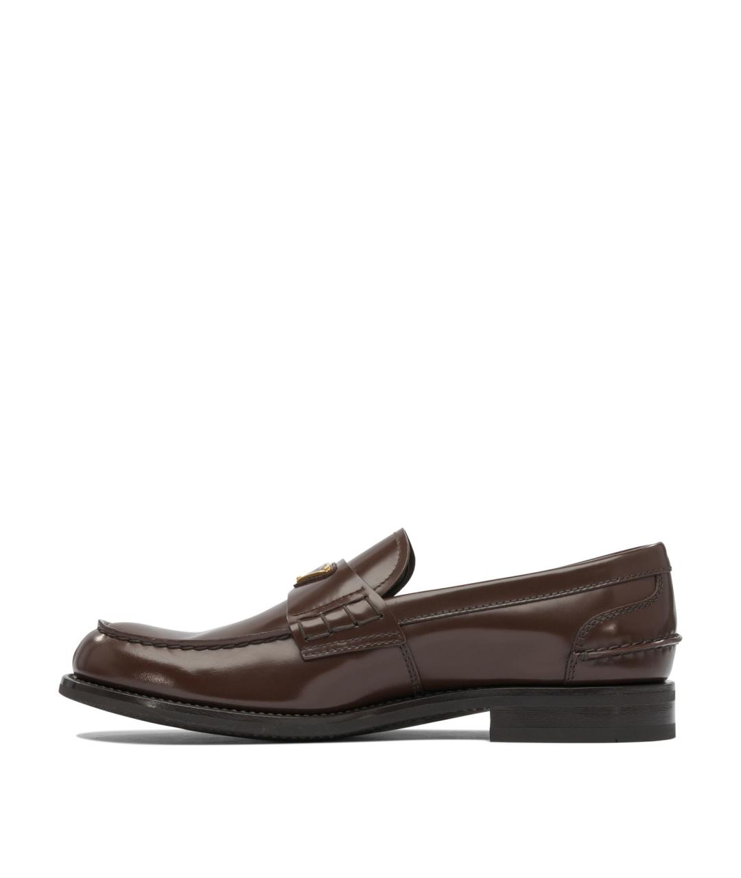 PRADA Коричневые кожаные лоферы, фото 3
