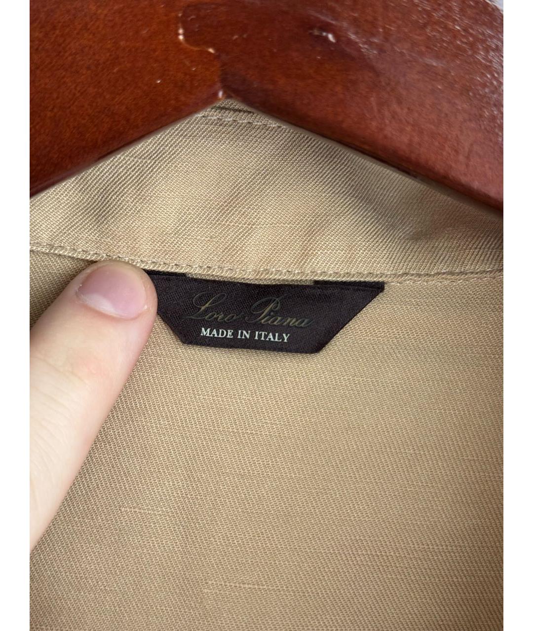 LORO PIANA Бежевая льняная куртка, фото 4