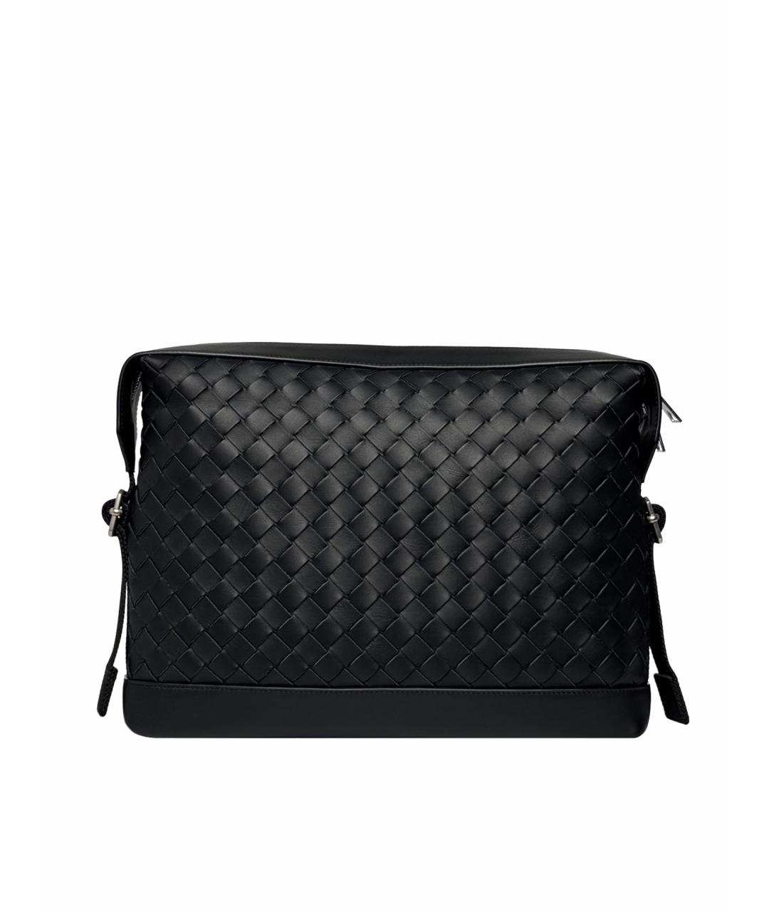 BOTTEGA VENETA Черная кожаная барсетка, фото 1