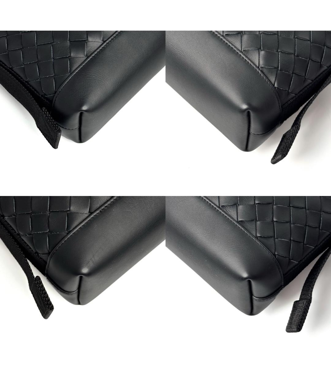 BOTTEGA VENETA Черная кожаная барсетка, фото 7