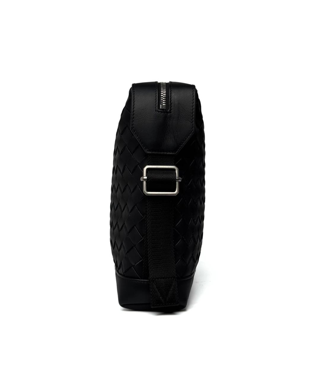 BOTTEGA VENETA Черная кожаная барсетка, фото 4