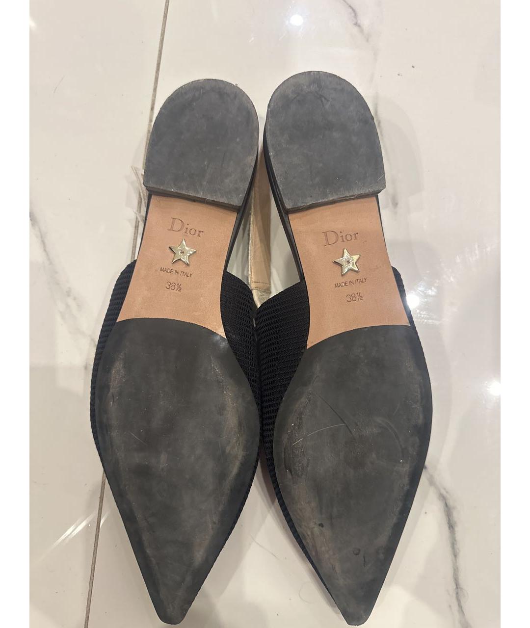 CHRISTIAN DIOR Черные текстильные балетки, фото 2