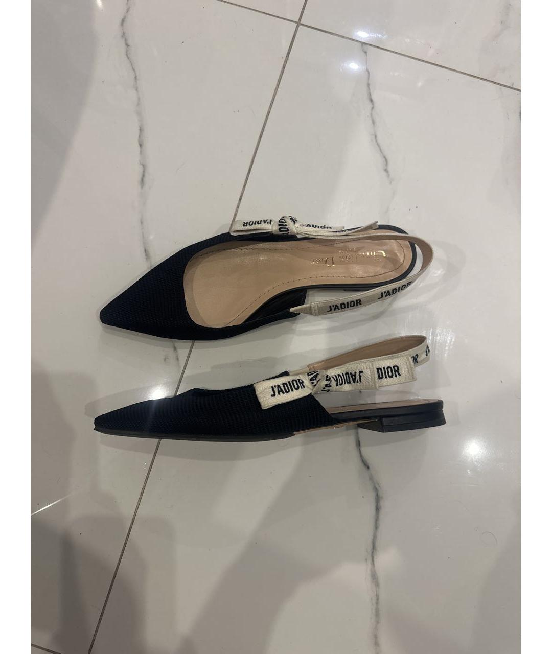 CHRISTIAN DIOR Черные текстильные балетки, фото 5