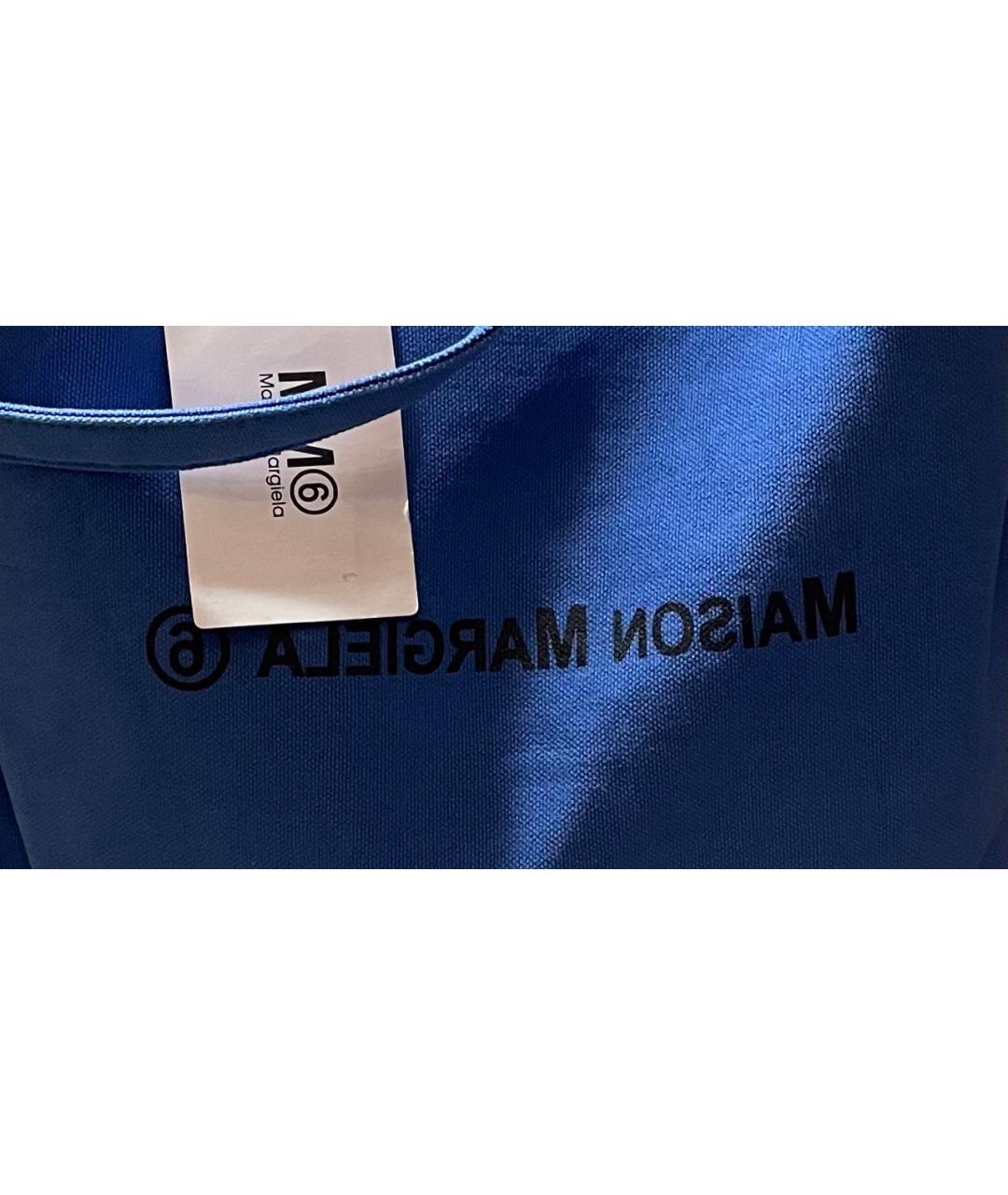 MM6 MAISON MARGIELA Синяя хлопковая пляжная сумка, фото 6