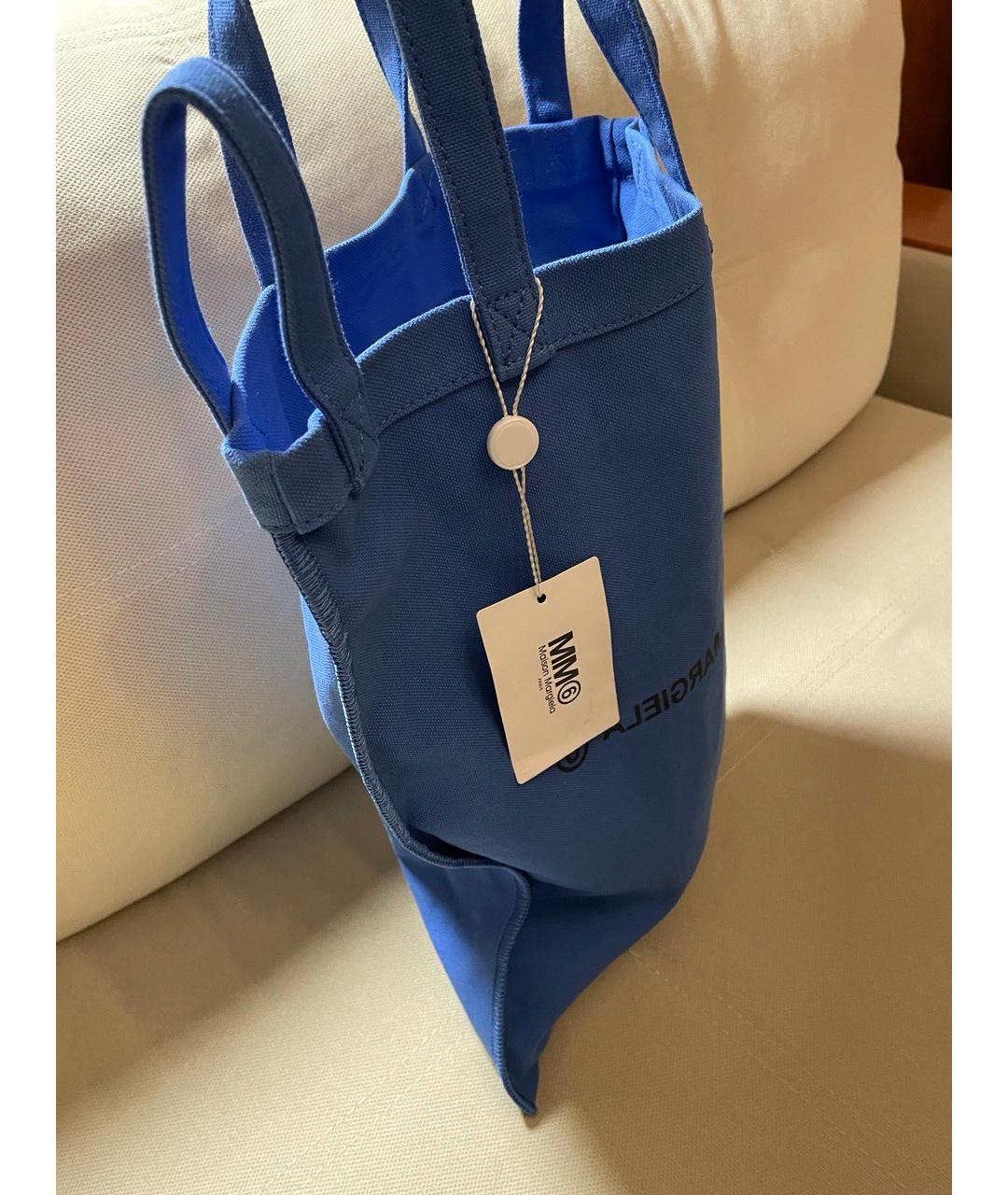 MM6 MAISON MARGIELA Синяя хлопковая пляжная сумка, фото 2