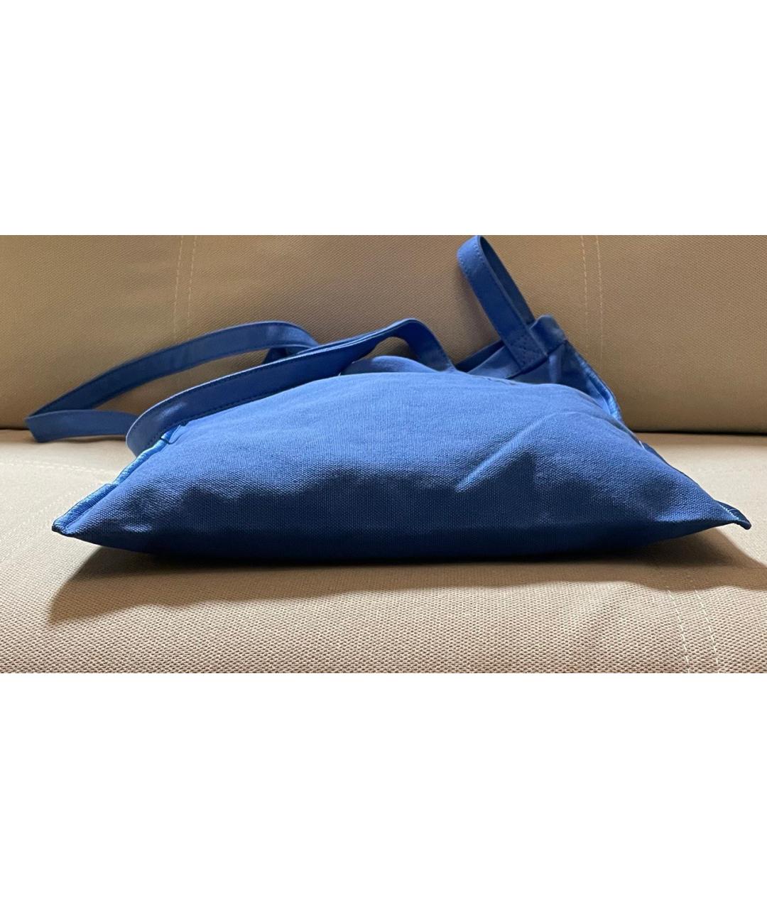 MM6 MAISON MARGIELA Синяя хлопковая пляжная сумка, фото 5