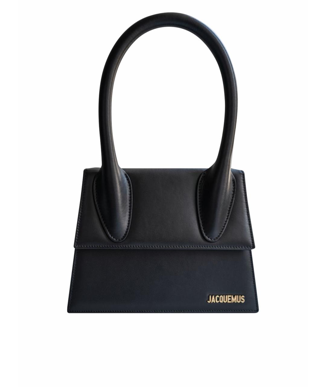 JACQUEMUS Черная кожаная сумка через плечо, фото 1
