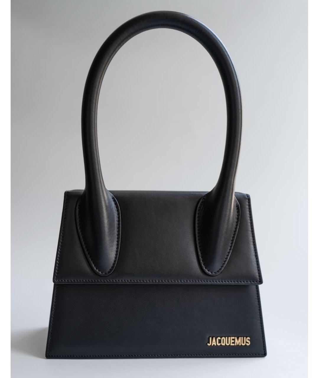 JACQUEMUS Черная кожаная сумка через плечо, фото 9
