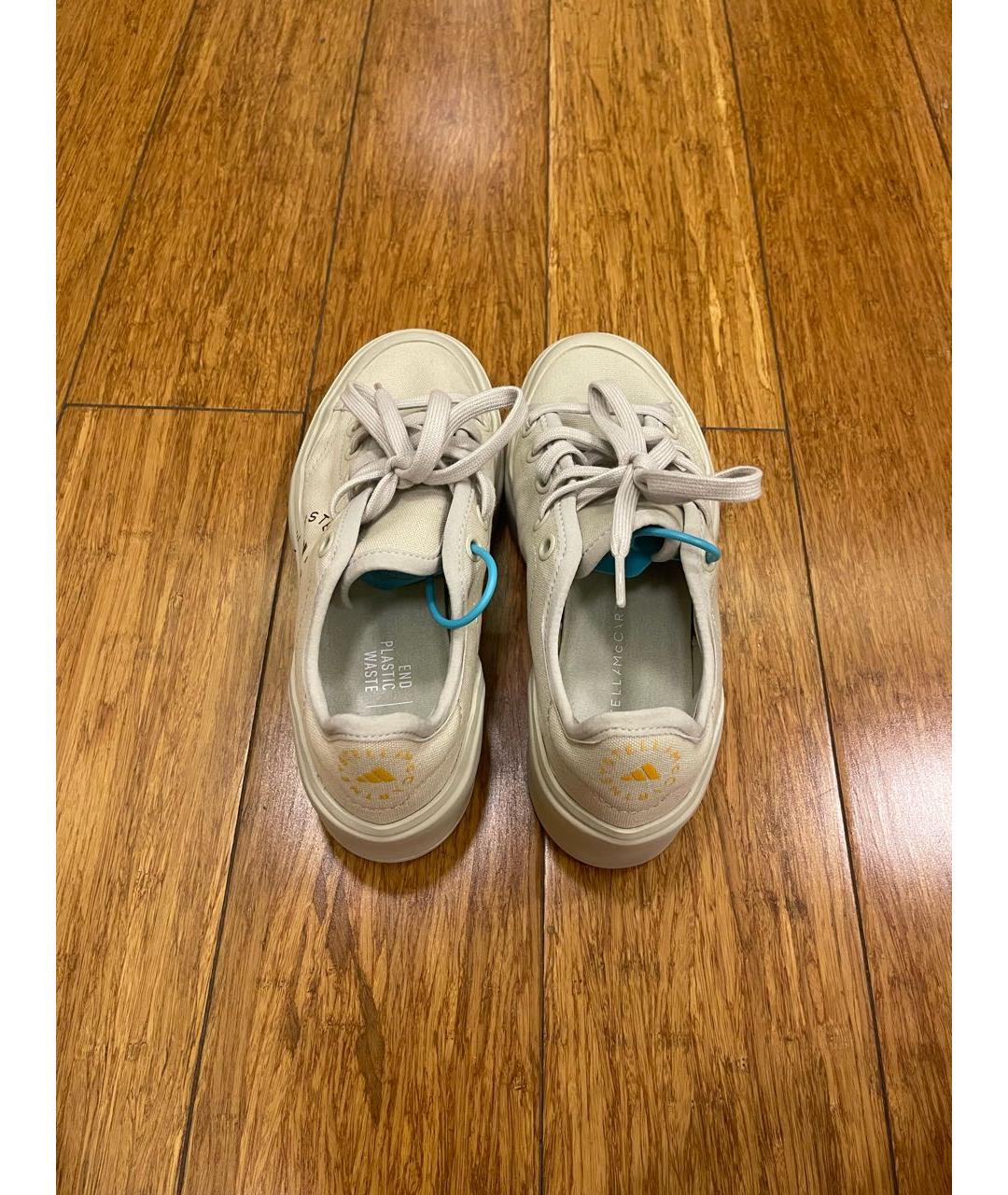 ADIDAS BY STELLA MCCARTNEY Бежевые текстильные кеды, фото 3