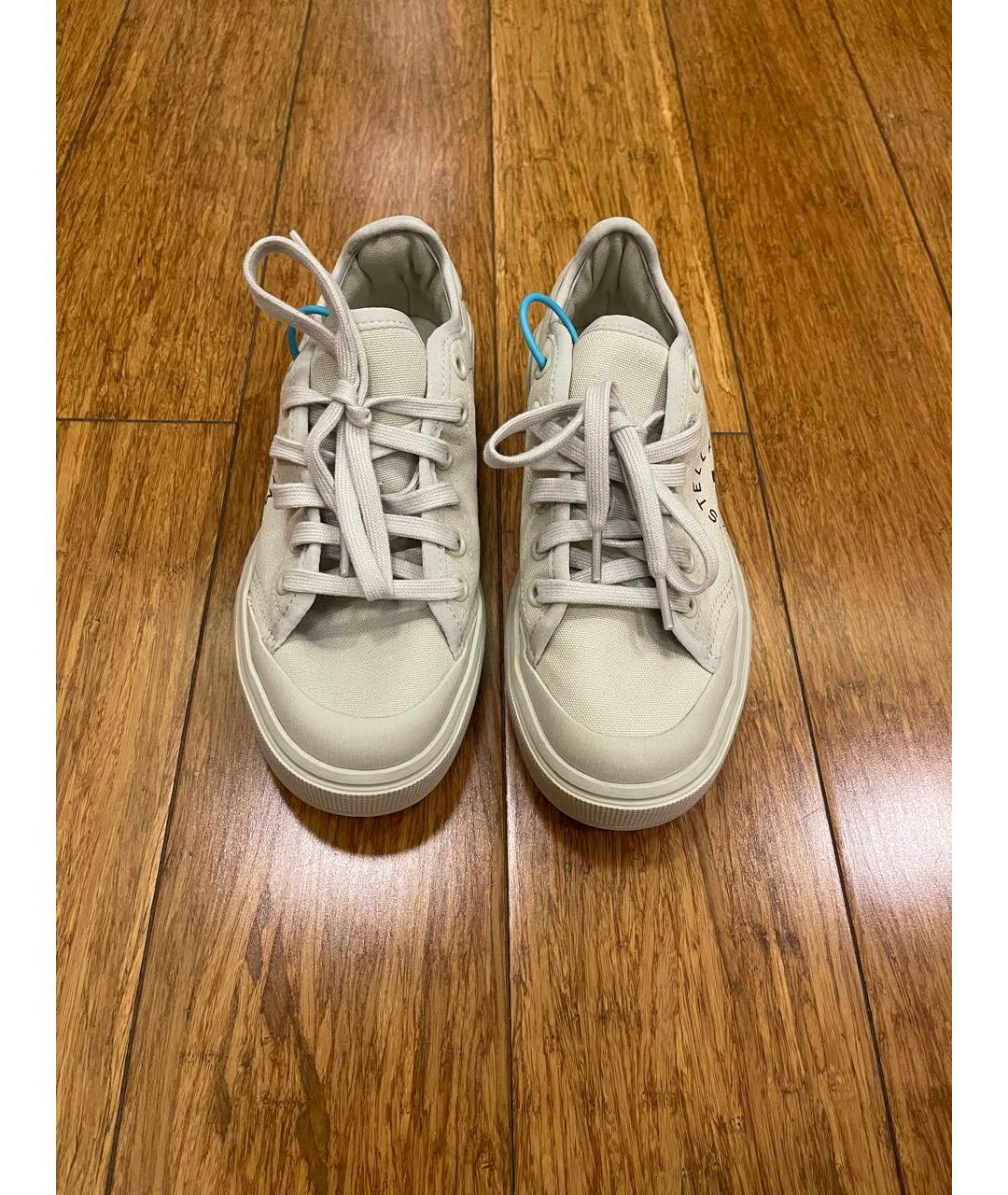 ADIDAS BY STELLA MCCARTNEY Бежевые текстильные кеды, фото 2