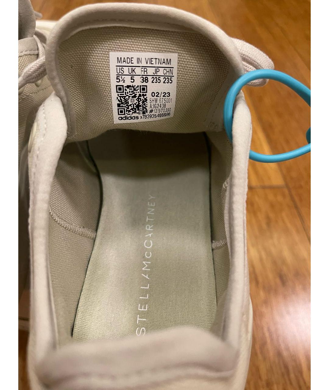 ADIDAS BY STELLA MCCARTNEY Бежевые текстильные кеды, фото 7