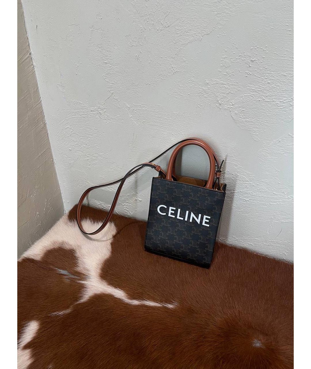 CELINE Коричневая сумка через плечо, фото 6