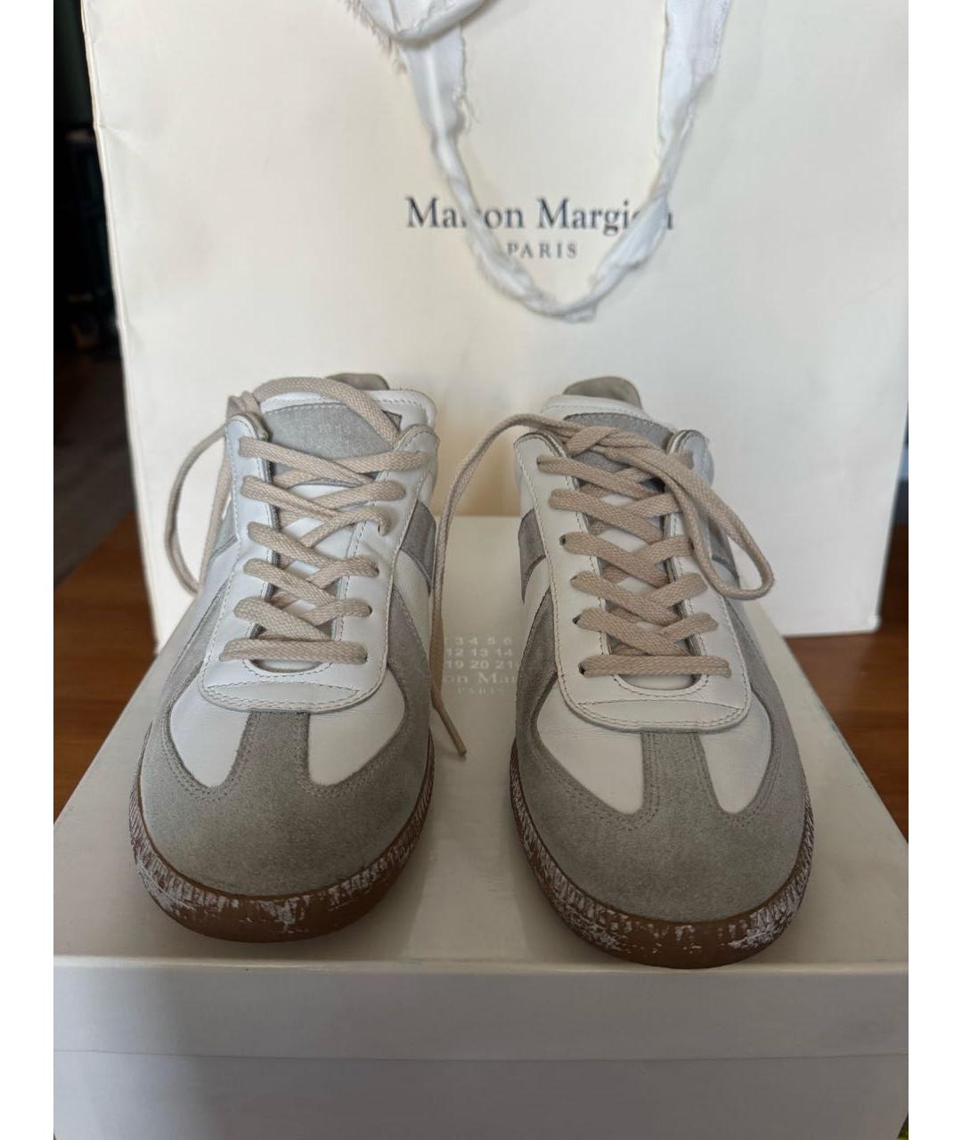 MAISON MARGIELA Белые кожаные кроссовки, фото 2
