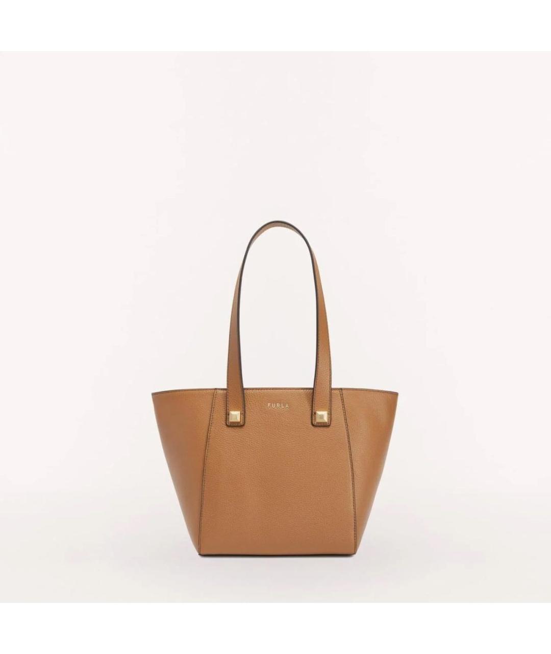 FURLA Коричневая кожаная сумка тоут, фото 9