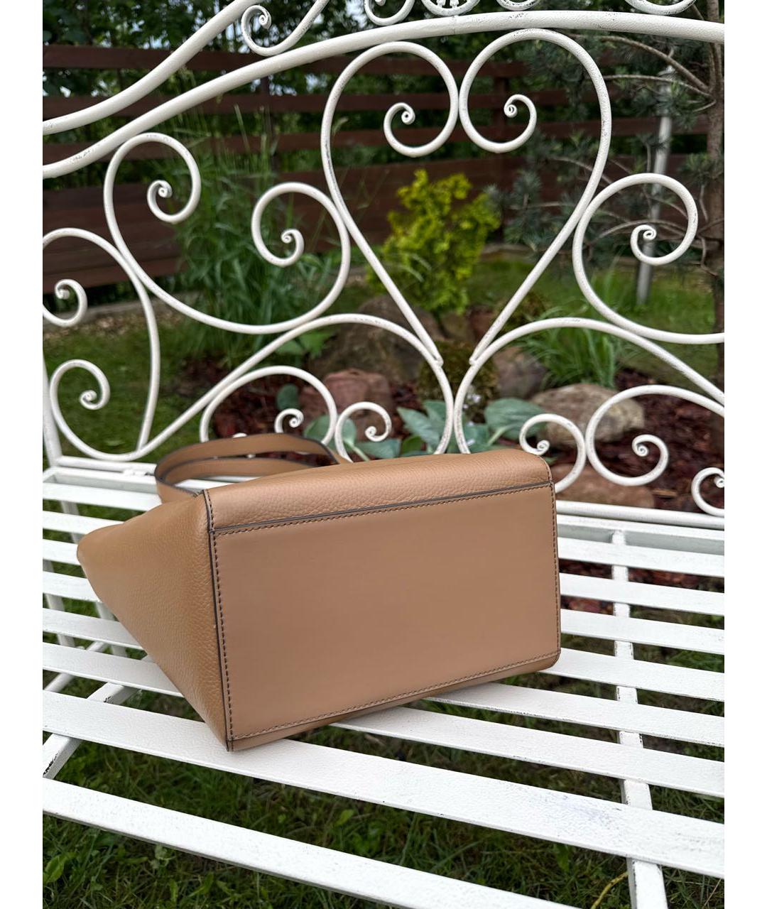 FURLA Коричневая кожаная сумка тоут, фото 7