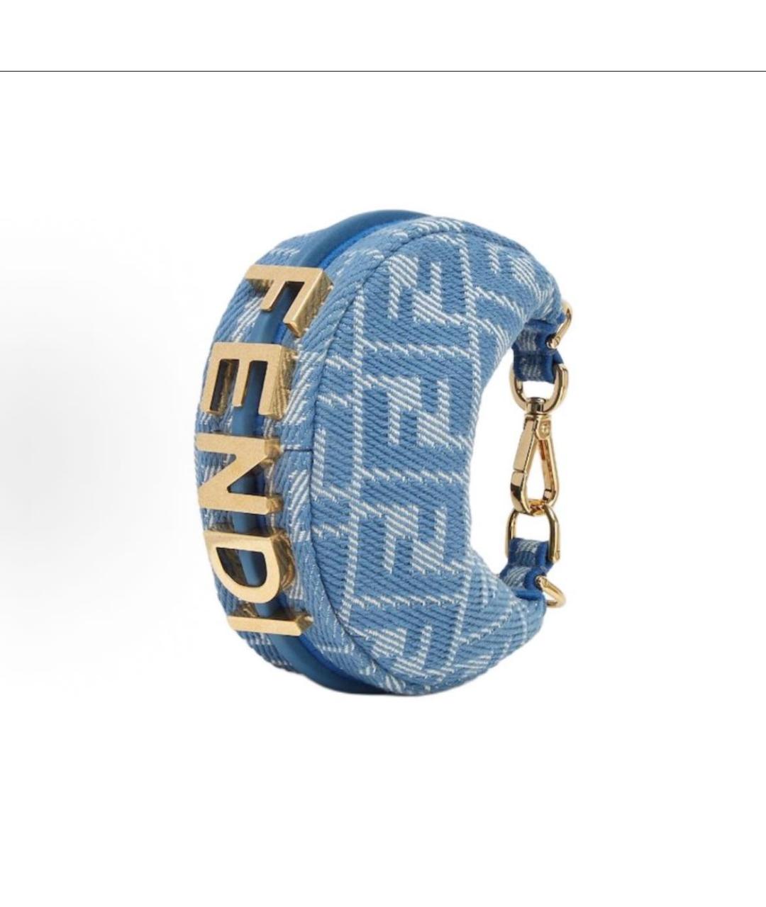 FENDI Голубая тканевая сумка через плечо, фото 2