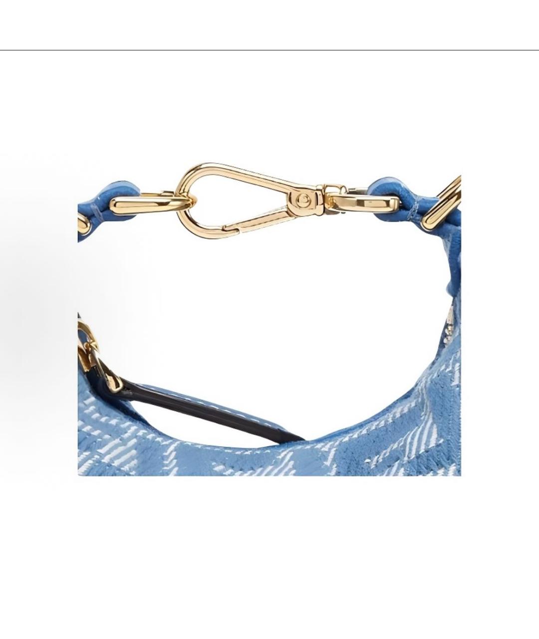 FENDI Голубая тканевая сумка через плечо, фото 4