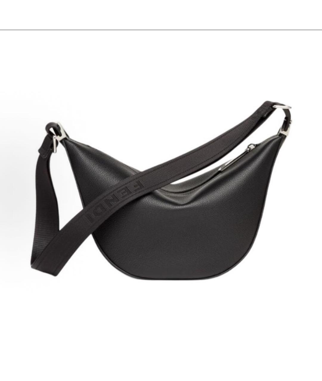 FENDI Черная кожаная сумка тоут, фото 5