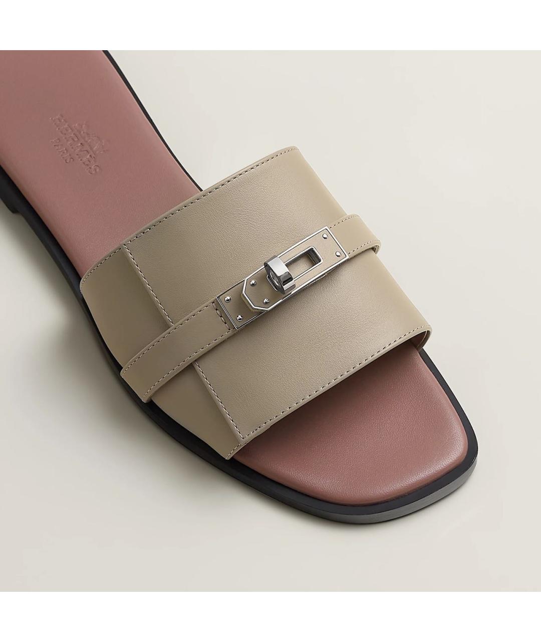 HERMES Кожаные шлепанцы, фото 4
