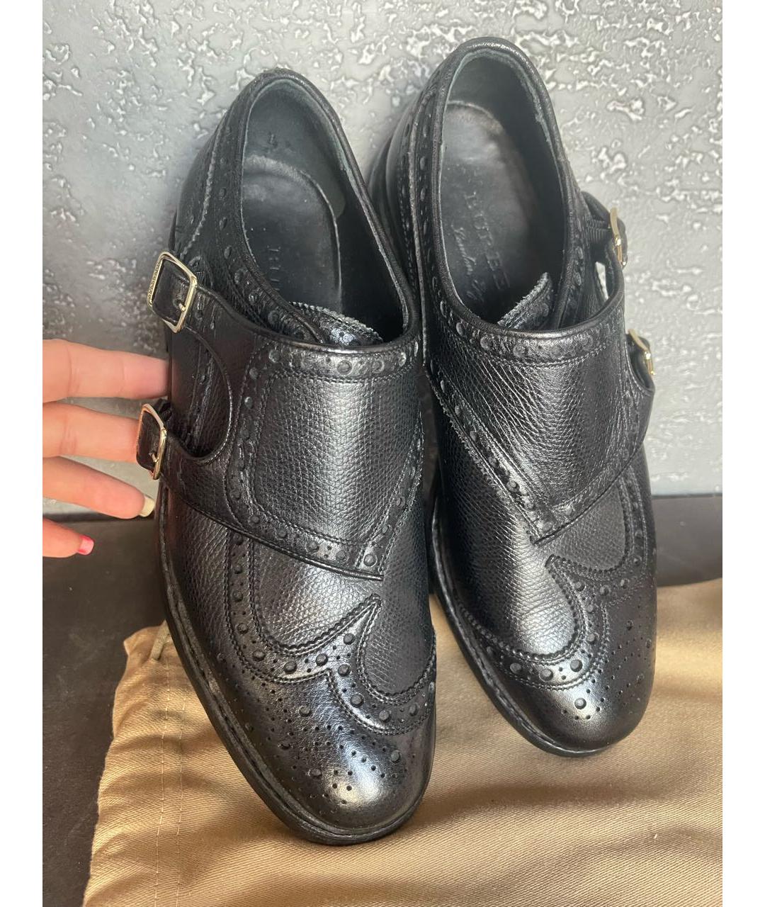 BURBERRY Черные кожаные брогги и оксфорды, фото 2