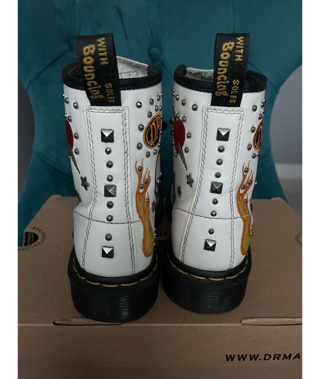 DR. MARTENS Белые кожаные ботинки, фото 4