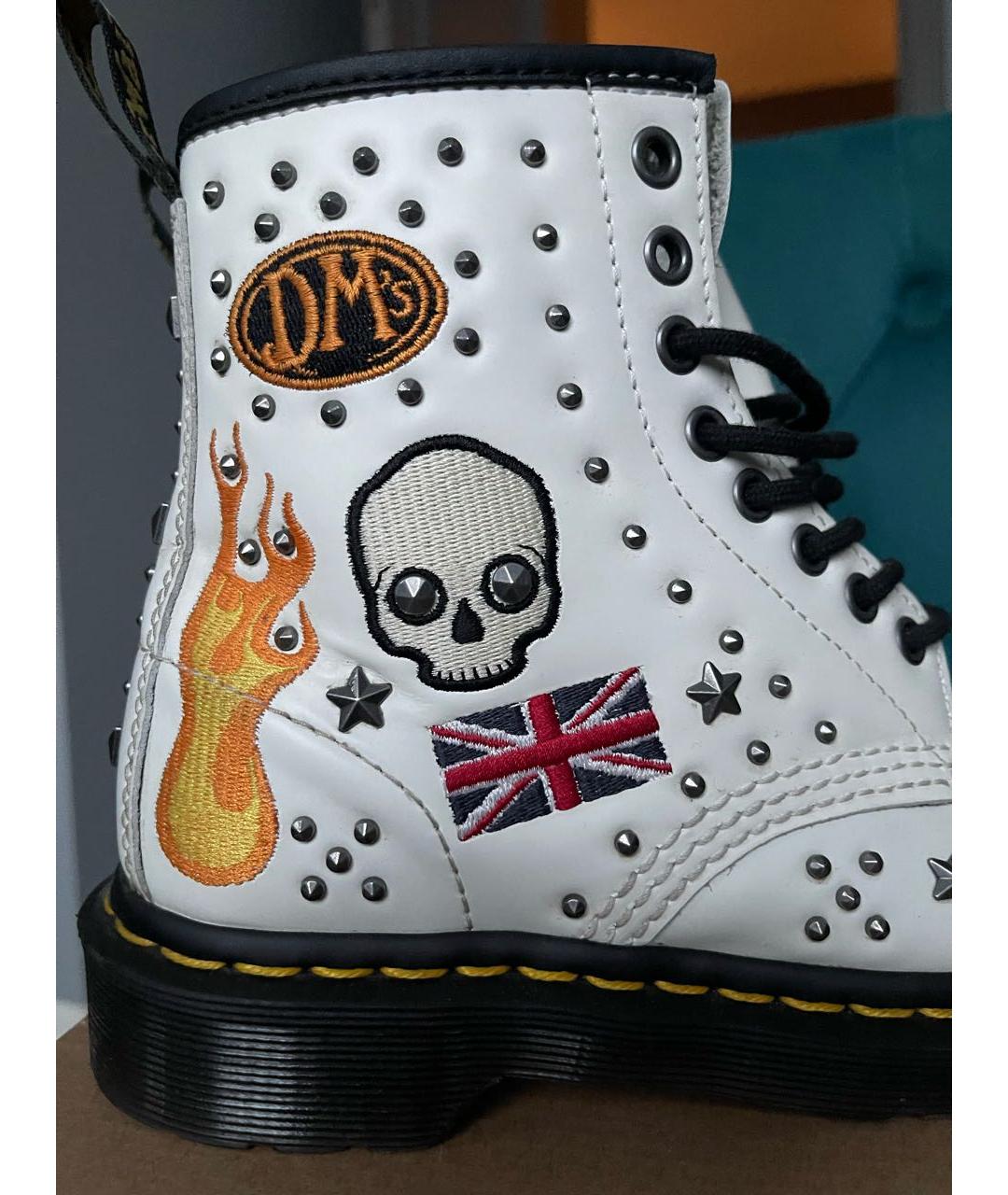 DR. MARTENS Белые кожаные ботинки, фото 6