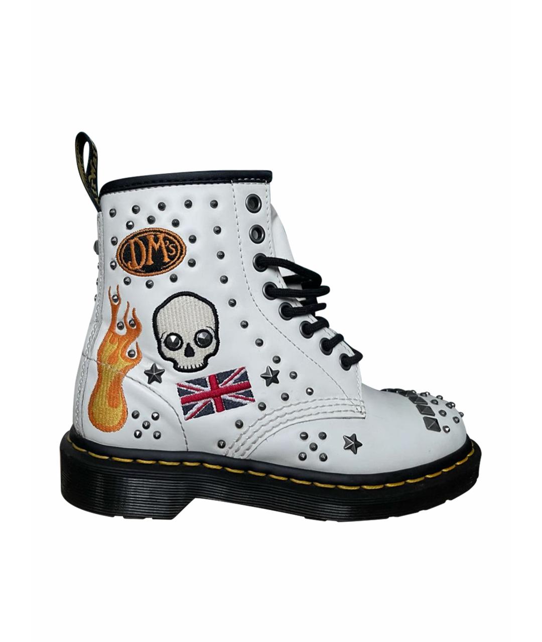 DR. MARTENS Белые кожаные ботинки, фото 1