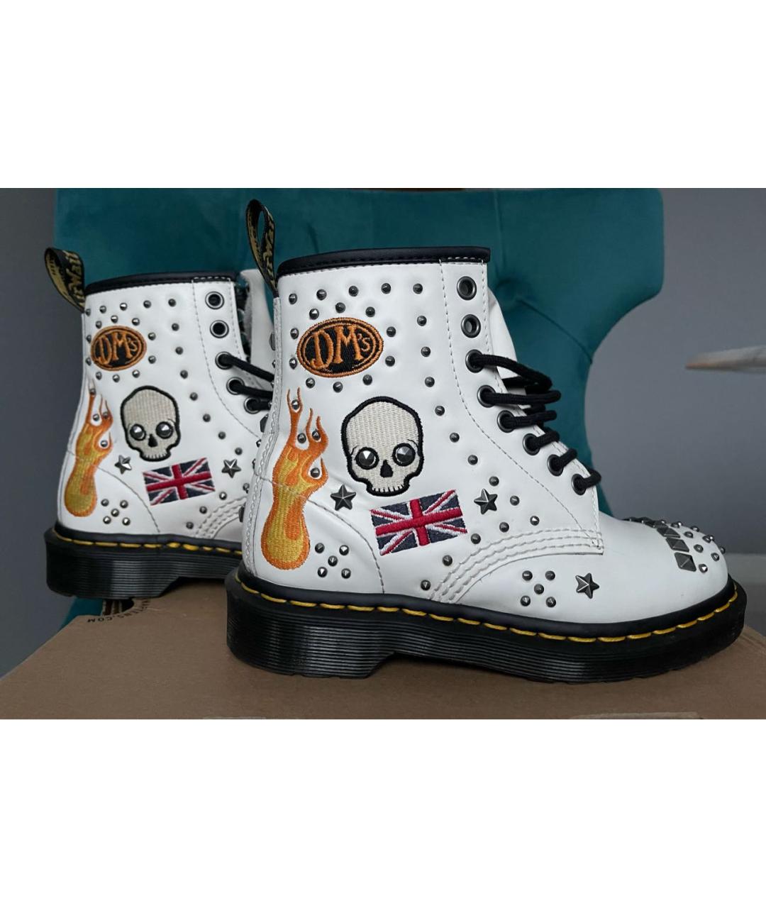 DR. MARTENS Белые кожаные ботинки, фото 9