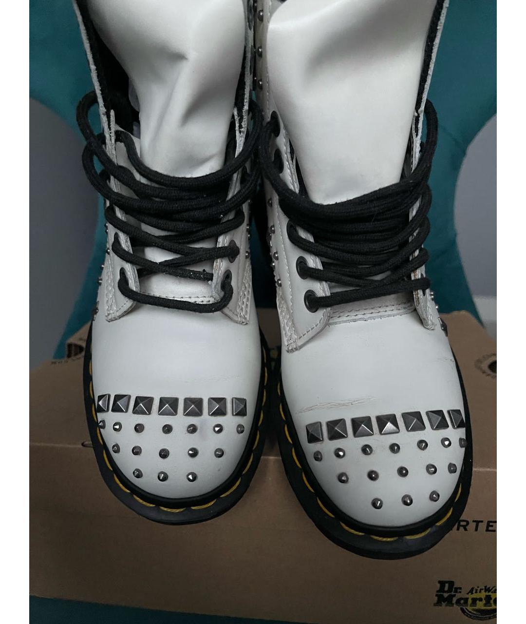 DR. MARTENS Белые кожаные ботинки, фото 3