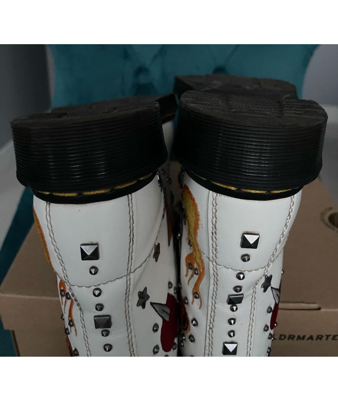 DR. MARTENS Белые кожаные ботинки, фото 7