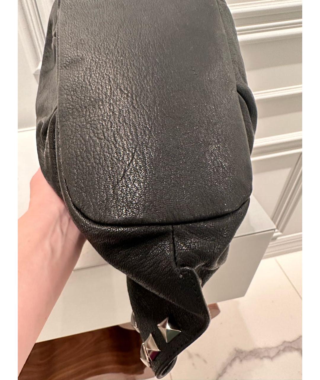 PIERRE BALMAIN Черная кожаная сумка с короткими ручками, фото 4