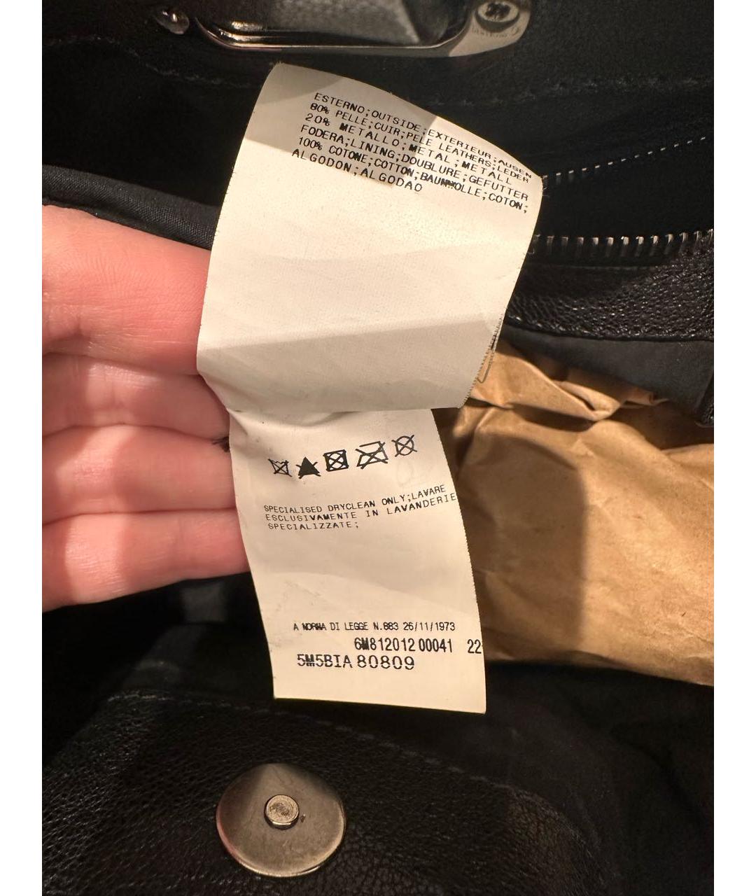 PIERRE BALMAIN Черная кожаная сумка с короткими ручками, фото 3