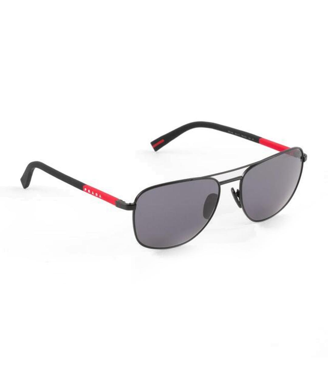 PRADA Черные металлические солнцезащитные очки, фото 2