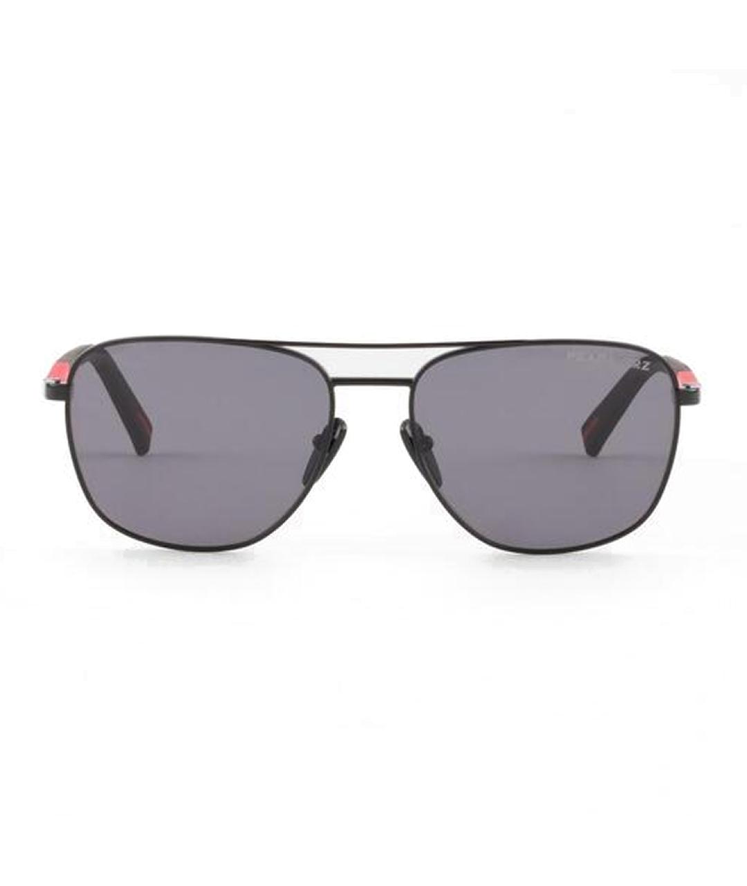 PRADA Черные металлические солнцезащитные очки, фото 1