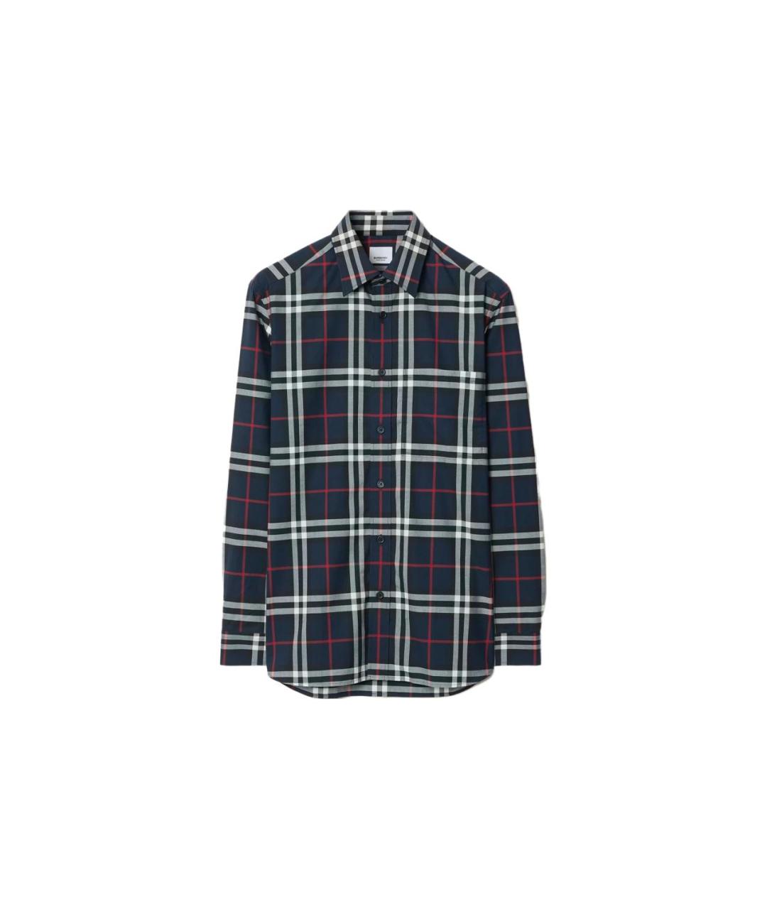 BURBERRY Темно-синяя хлопковая кэжуал рубашка, фото 6