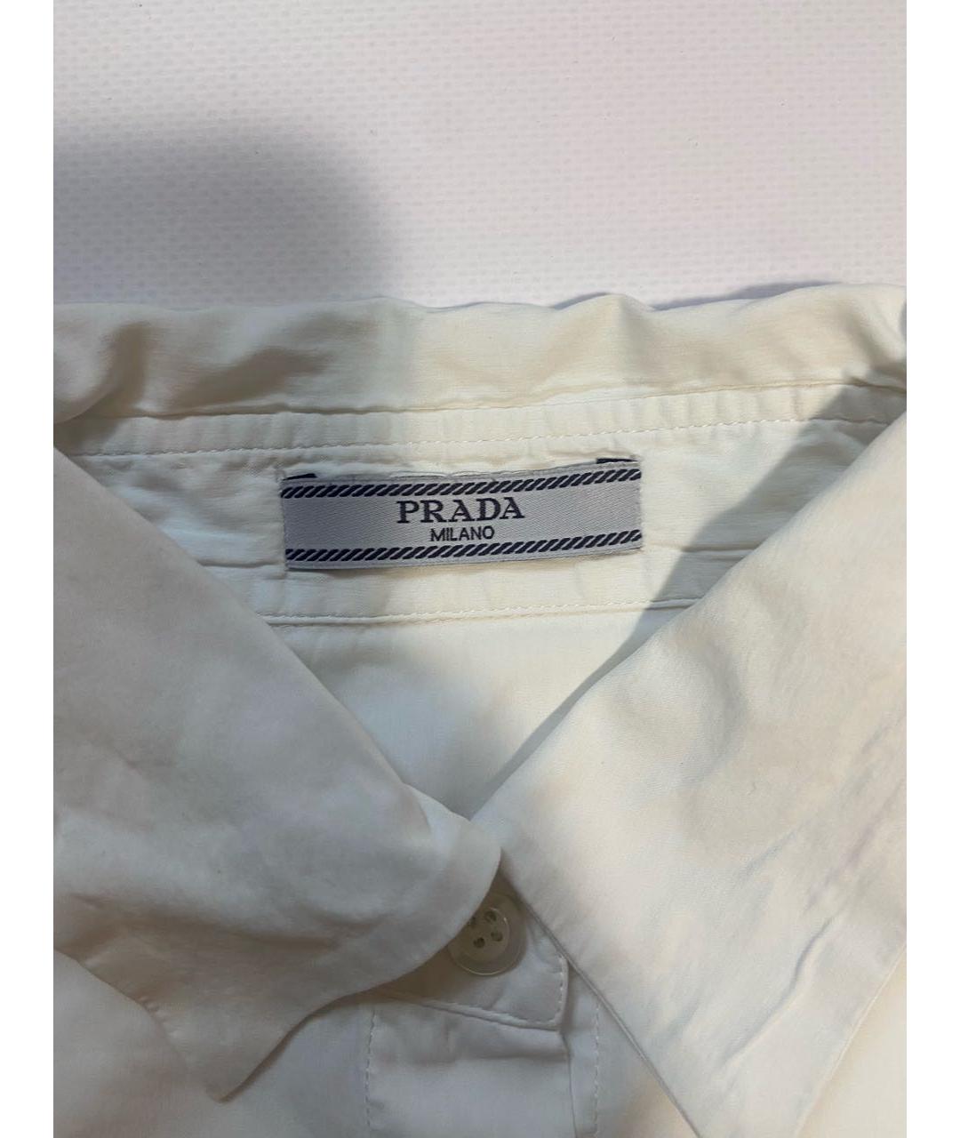 PRADA Белая хлопковая рубашка, фото 3