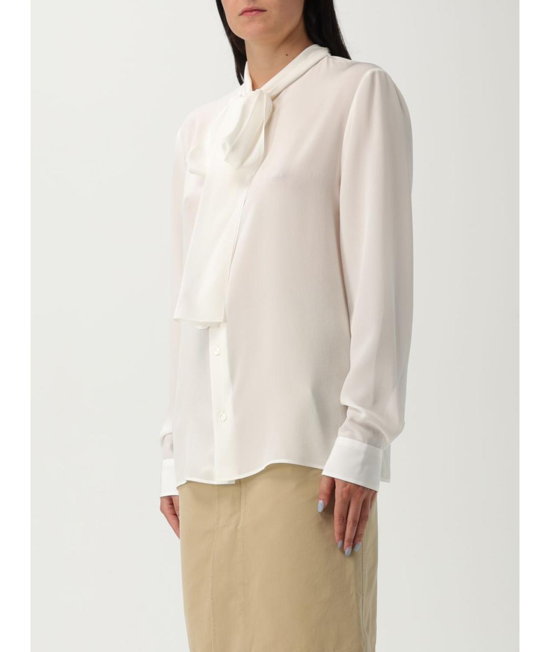 BURBERRY Белая шелковая блузы, фото 3